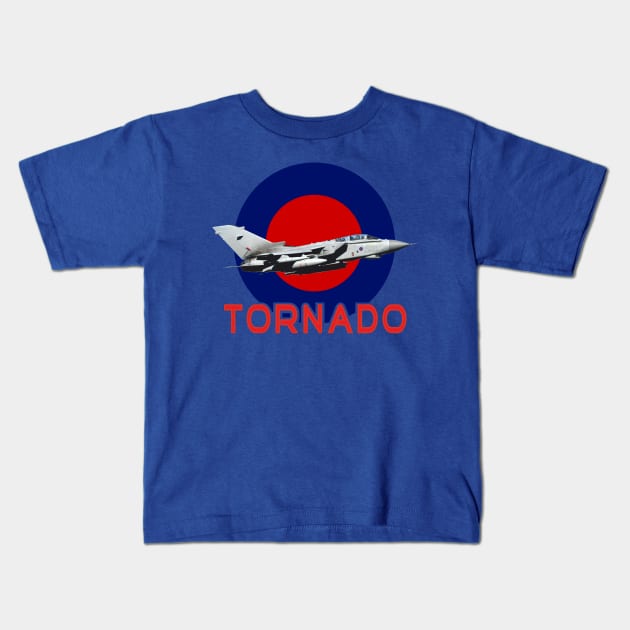 RAF Tornado in RAF roundel blue Kids T-Shirt by AJ techDesigns